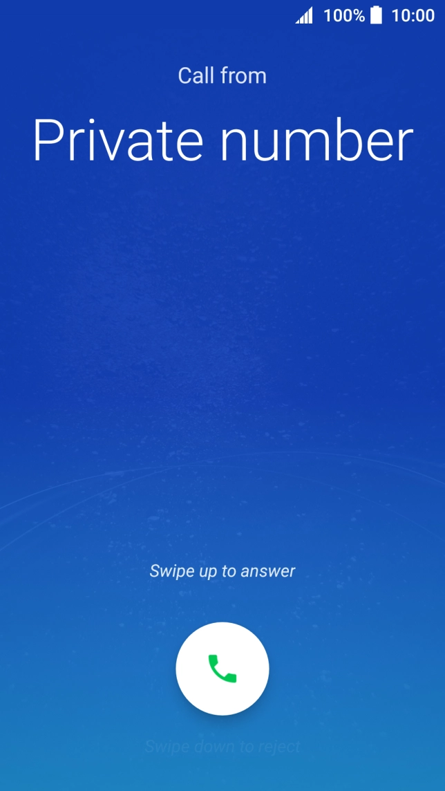 If the screen lock is turned on, press and drag the accept call icon upwards.