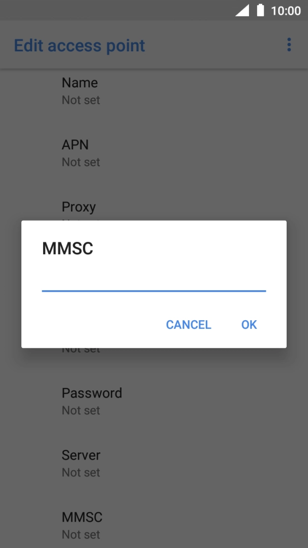 Key in http://mmsc.telstra.com:8002 and press OK.