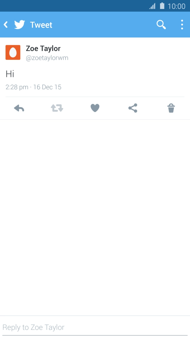 Press the reply icon.