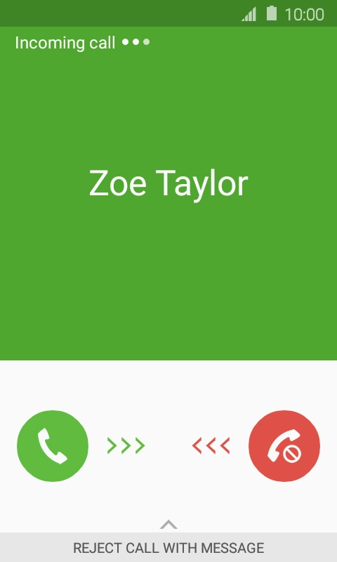 When you have an ongoing call, a new call is signalled by a sound. Press and drag the accept call icon right to answer the new call.