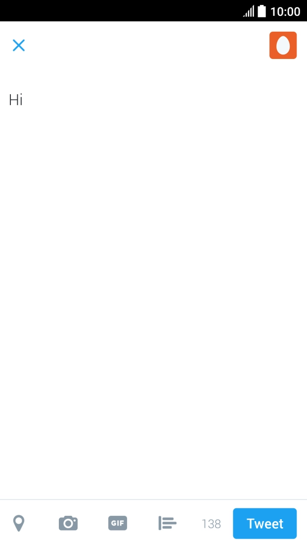 Write the required text and press Tweet.
