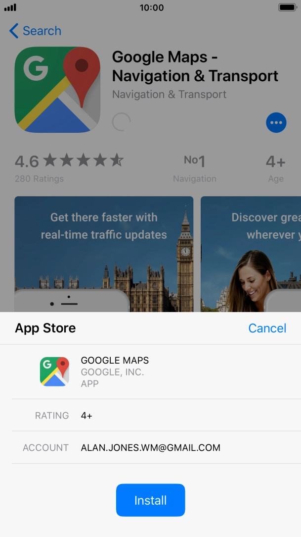 Press Install and wait while Google Maps is installed. Press Install and wait while Google Maps is installed.