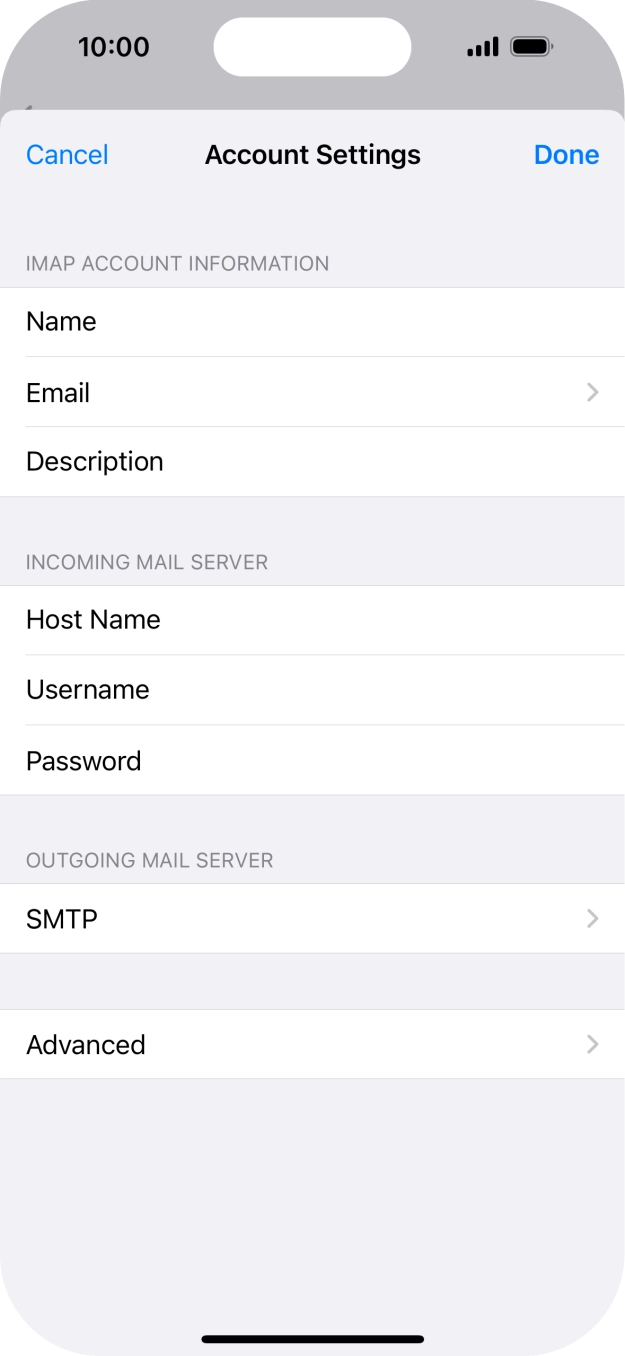 Press SMTP. Press SMTP.