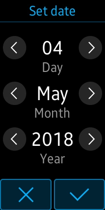 Press the arrows to set the date.