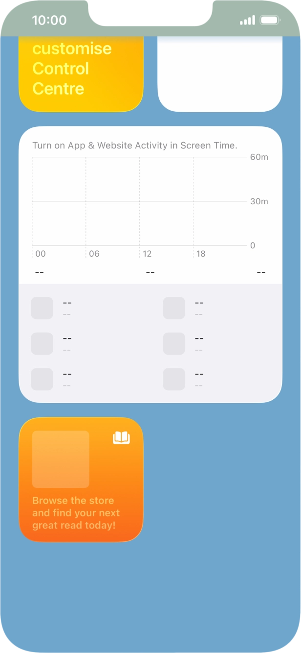 Press and hold the required widget until a pop-up menu is displayed. Press and hold the required widget until a pop-up menu is displayed.