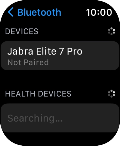 Press the required Bluetooth device. Press the required Bluetooth device.