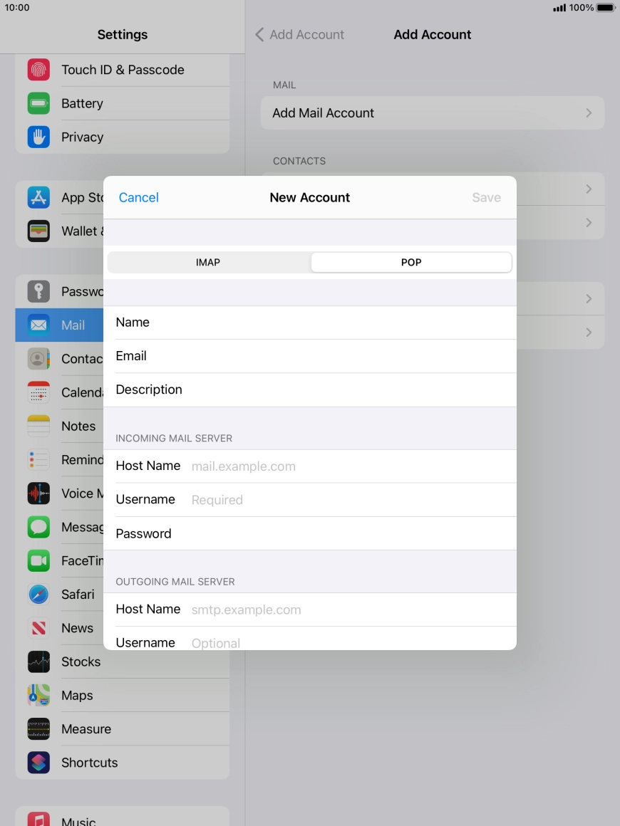 Press Host Name and key in the name of your email provider's incoming server. Press Host Name and key in the name of your email provider's incoming server.