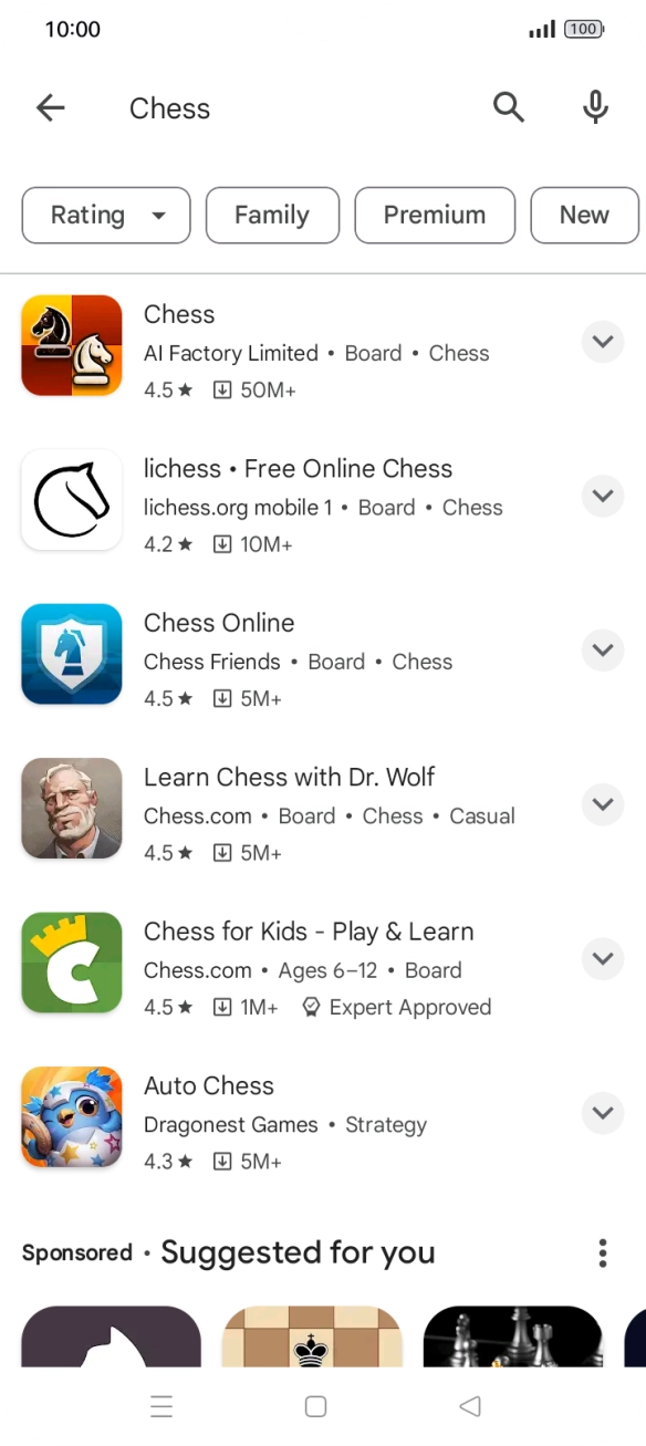 Press the required app. Press the required app.