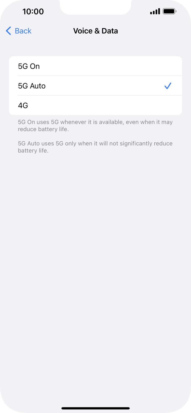 To turn on use of 5G primarily, press 5G On. To turn on use of 5G primarily, press 5G On.
