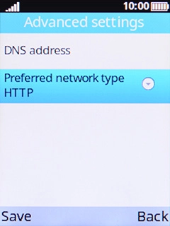 Select Preferred network type.