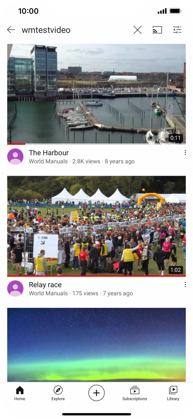 Press the required video clip. Press the required video clip.