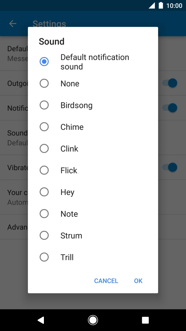 Press the different message tones to hear them.