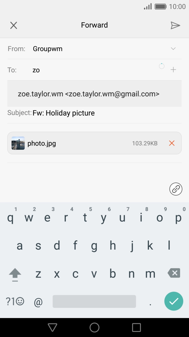 Key in the first letters of the recipient's name and press the required contact.