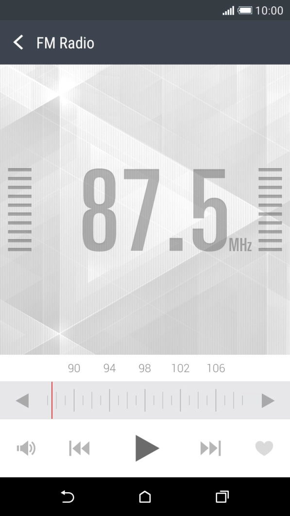 Press the power on icon and wait while the radio searches for channels.
