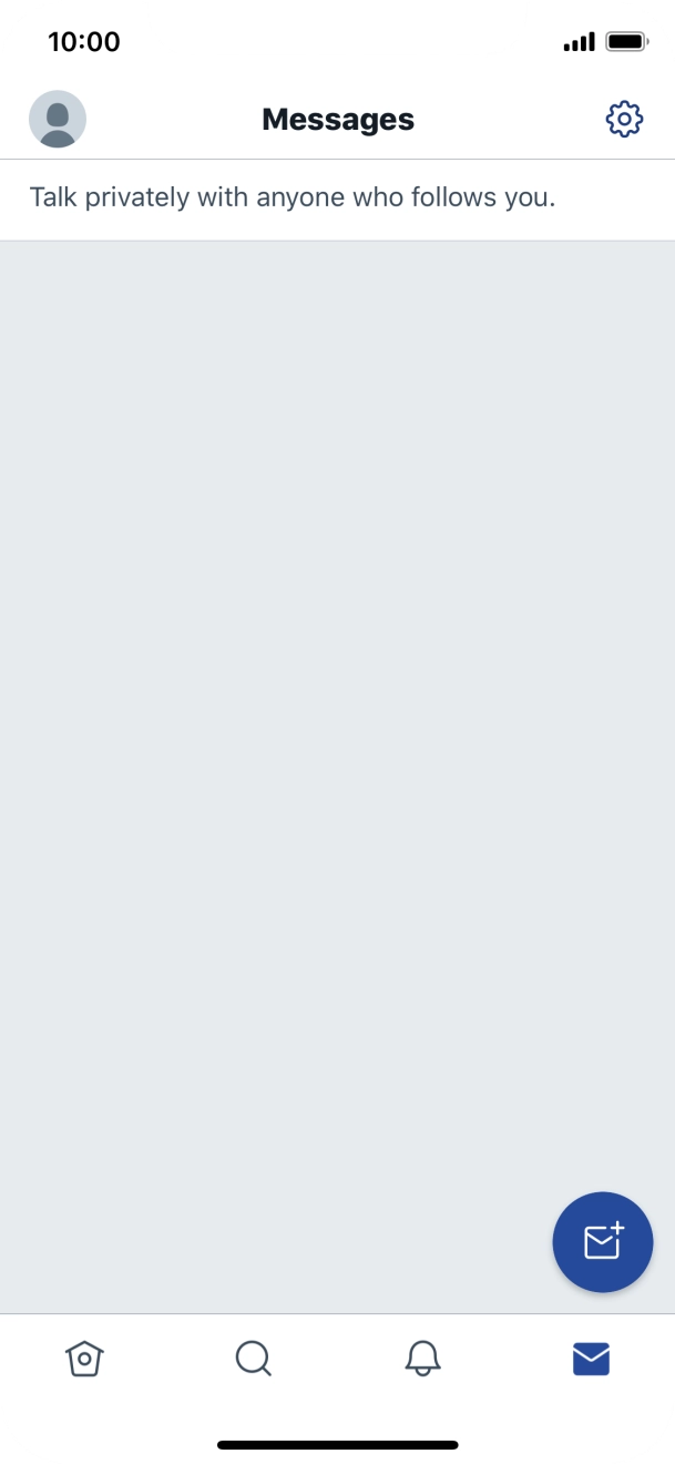 Press the new message icon. Press the new message icon.