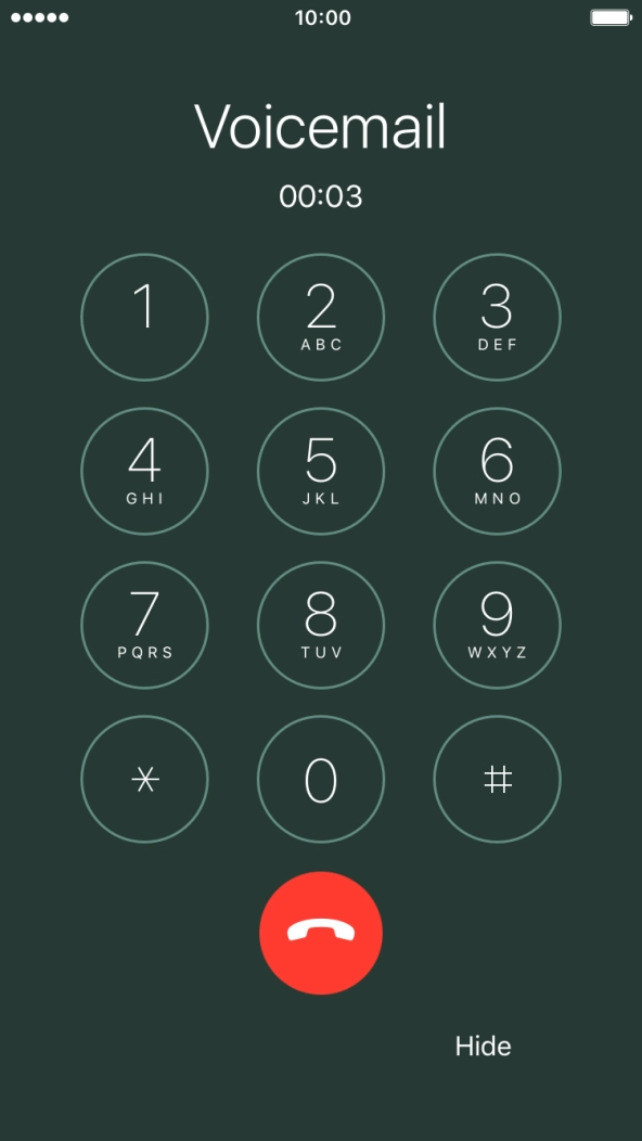 Press the end call icon to end the call. Press the end call icon to end the call.