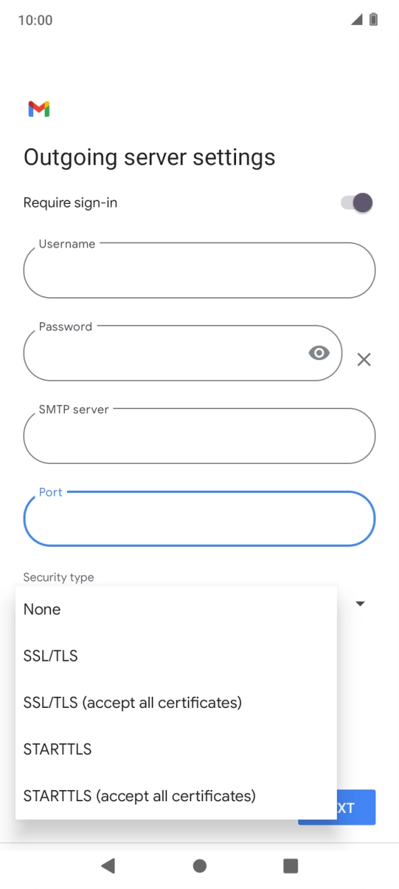 Press SSL/TLS. Press SSL/TLS.