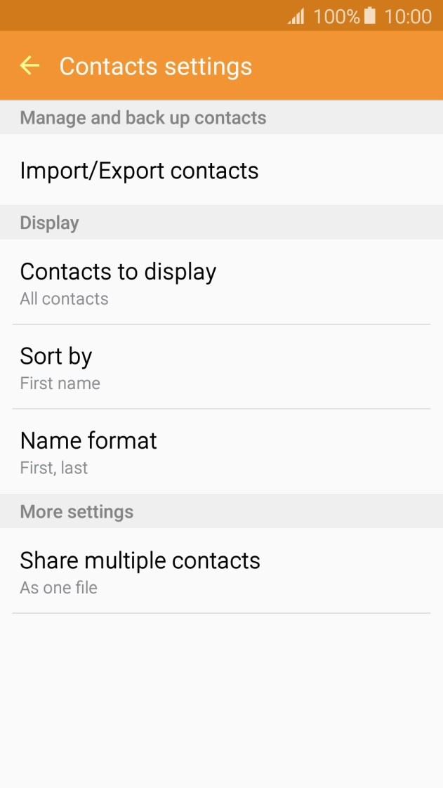 Press Import/Export contacts. Press Import/Export contacts.