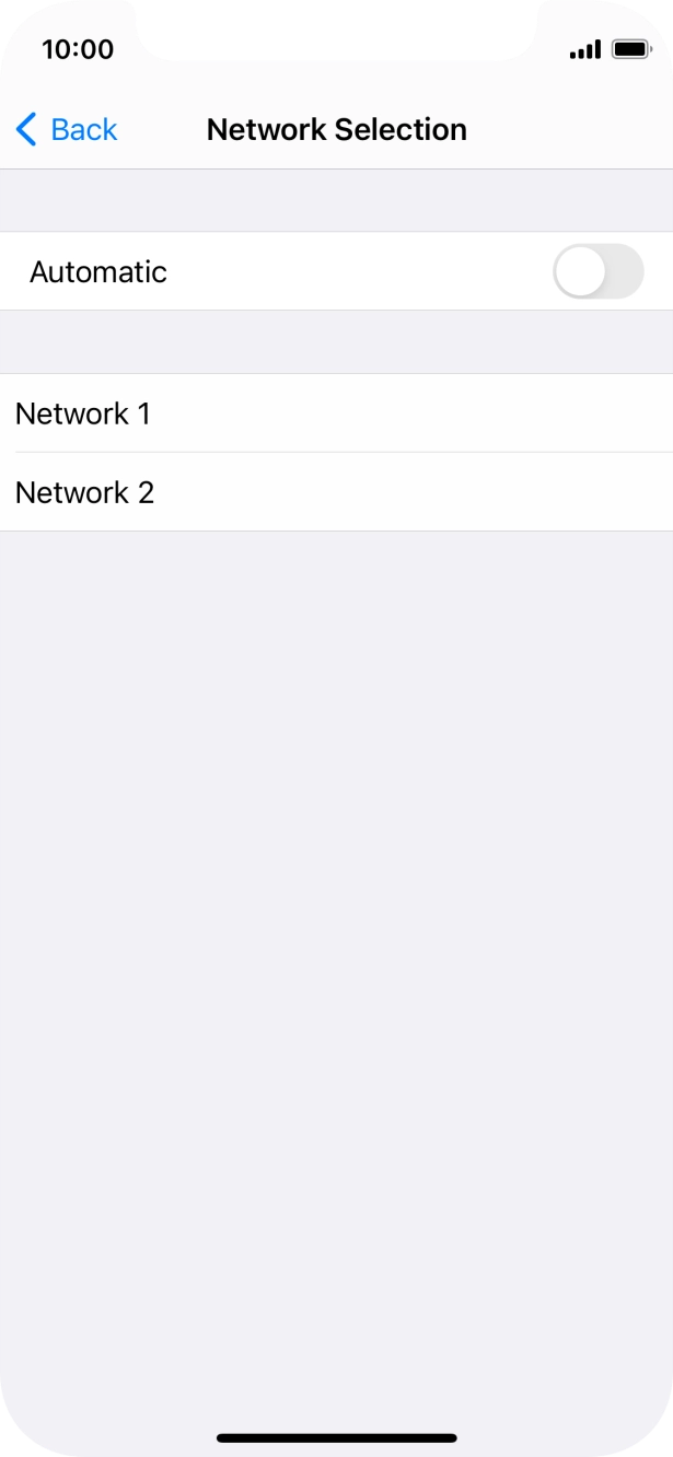 If you turn off the function, press the required network.