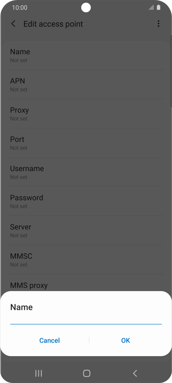 Key in Telstra Internet and press OK. Key in Telstra Internet and press OK.