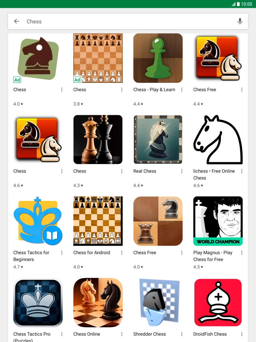 Press the required app. Press the required app.