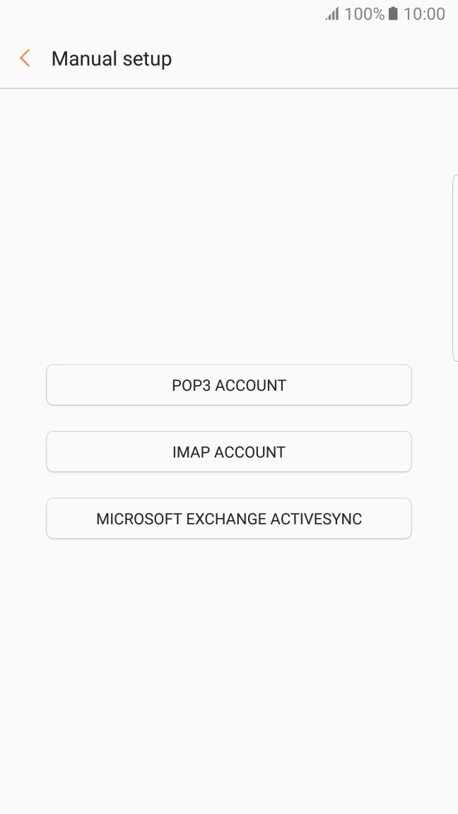 Press POP3 ACCOUNT. Press POP3 ACCOUNT.