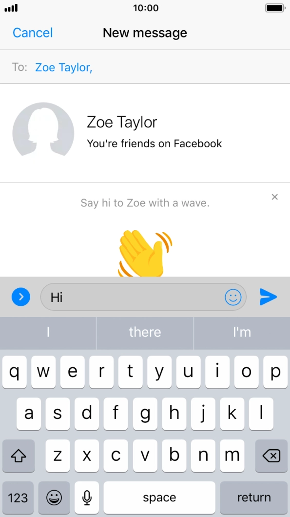 Write the required message and press the send icon. Write the required message and press the send icon.