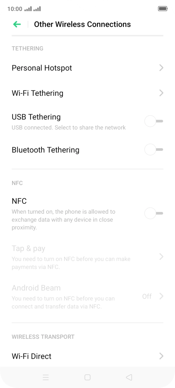 Press Personal Hotspot.