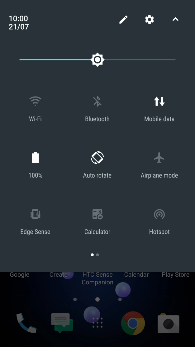 Press the settings icon.