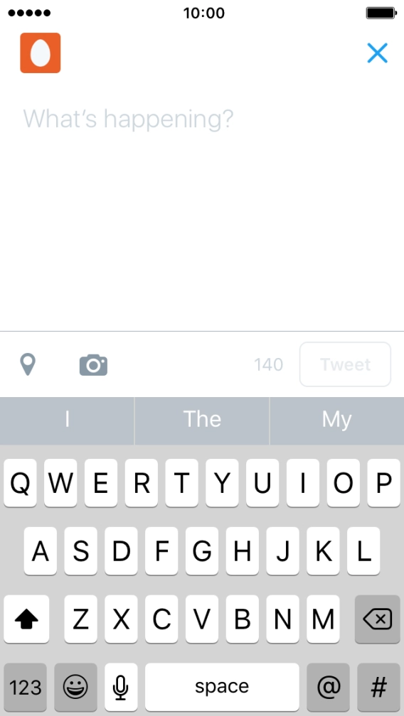 Press the text input field. Press the text input field.