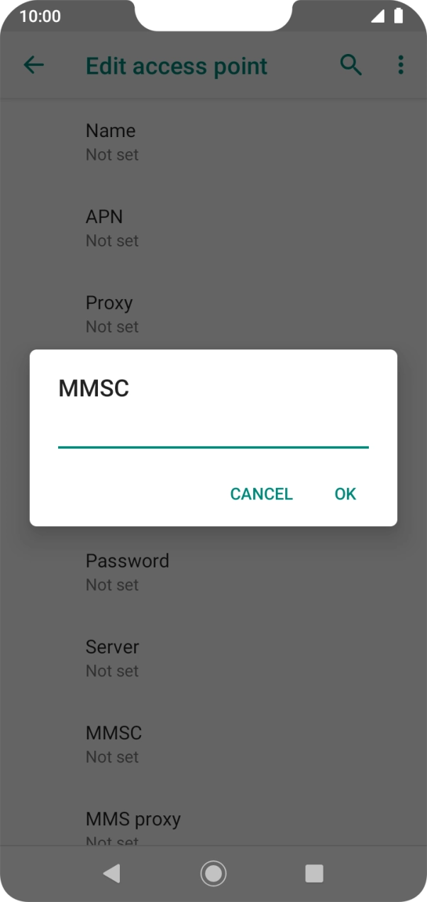 Key in http://mmsc.telstra.com:8002 and press OK.
