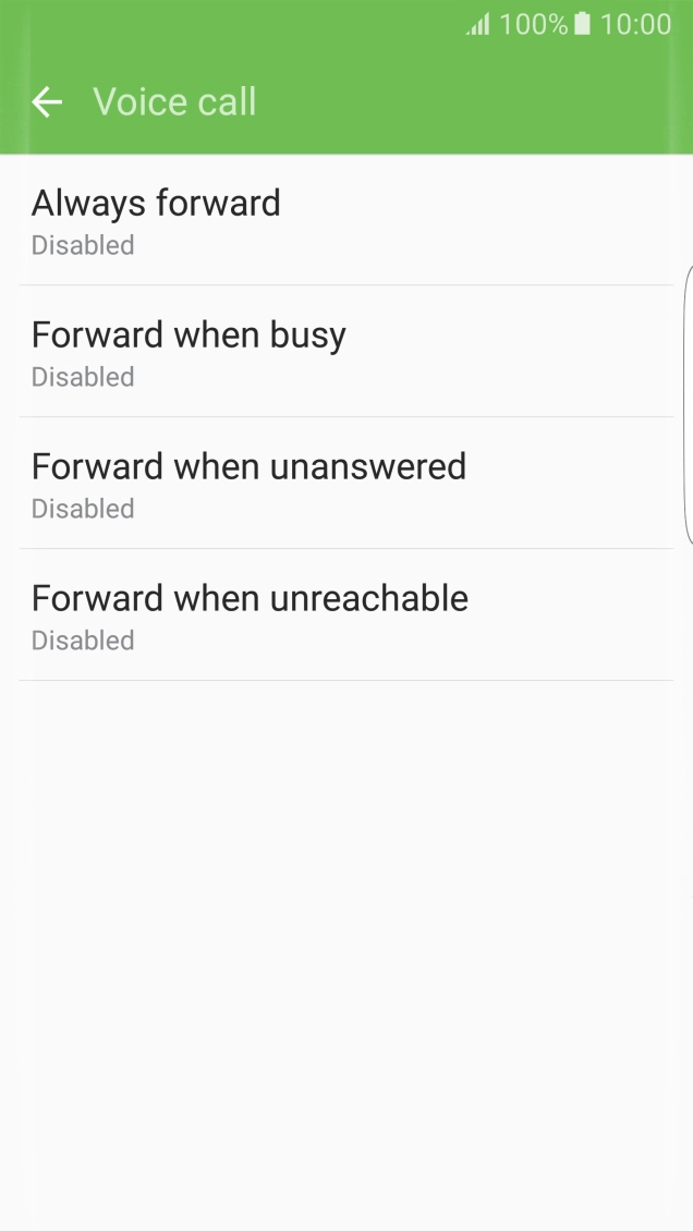 Press the required divert type.