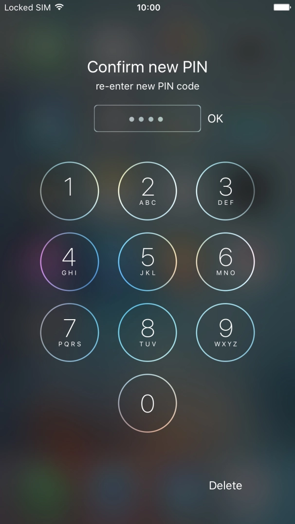 Key in the new PIN again and press OK. Key in the new PIN again and press OK.