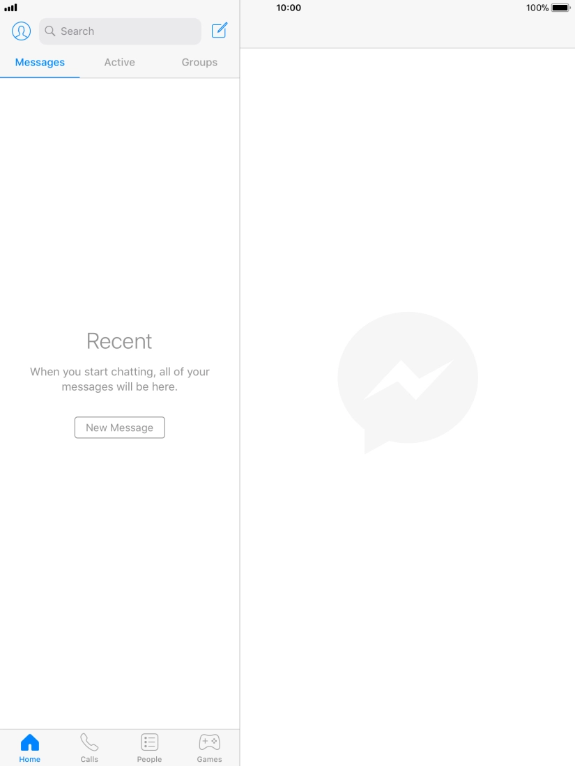 Press the new message icon. Press the new message icon.