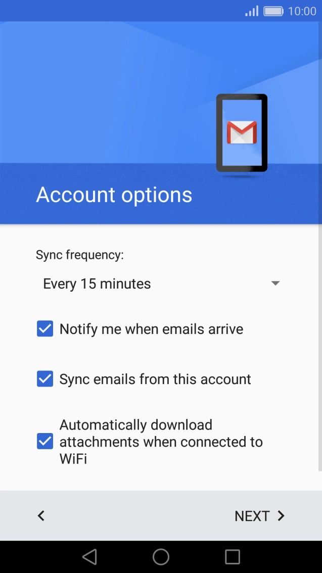 If this screen is displayed, you email account has been recognised and set up automatically. Follow the instructions on the screen to key in more information and finish setting up your phone. If this screen is displayed, you email account has been recognised and set up automatically. Follow the instructions on the screen to key in more information and finish setting up your phone.