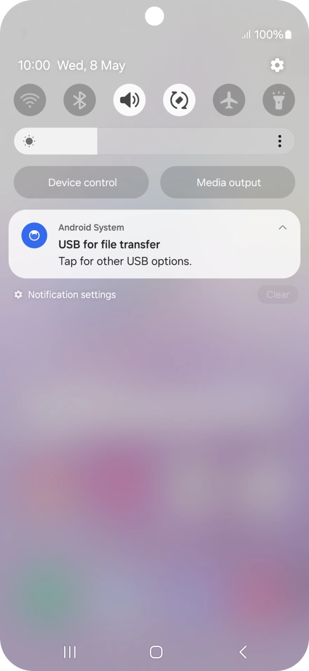 Press Tap for other USB options..