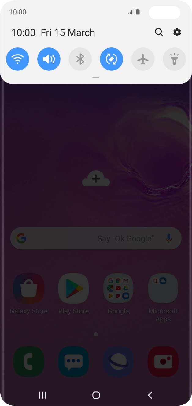Press the settings icon. Press the settings icon.