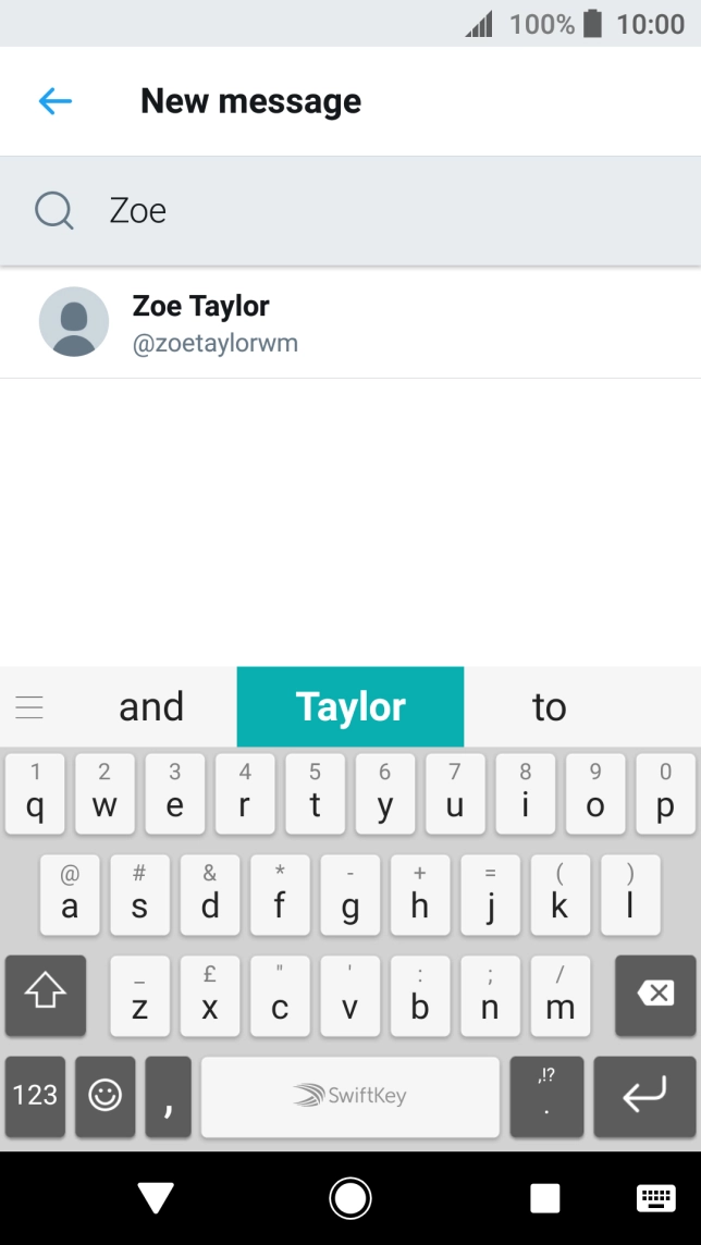 Key in the first letters of the recipient's name and press the required contact.