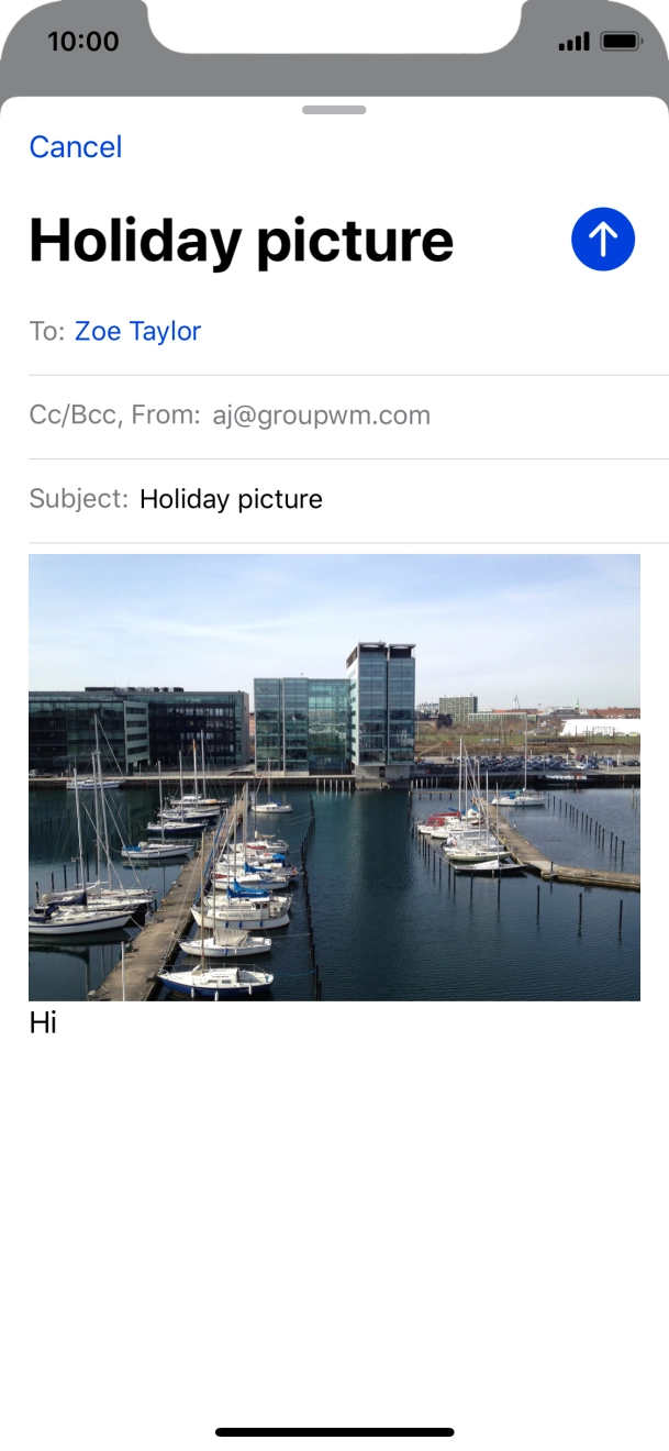 Press the send icon. Press the send icon.