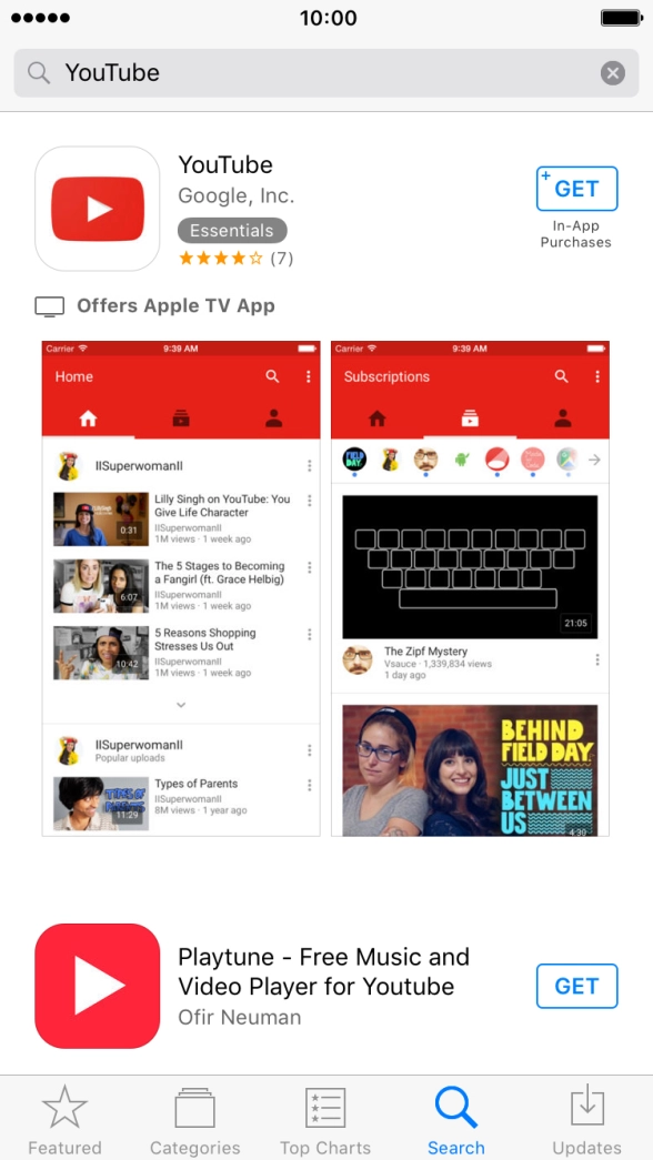 Press YouTube. Press YouTube.