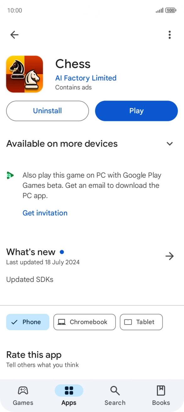 Press Uninstall.