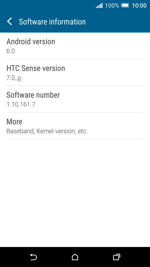 Your phone's software version is displayed below Android version.