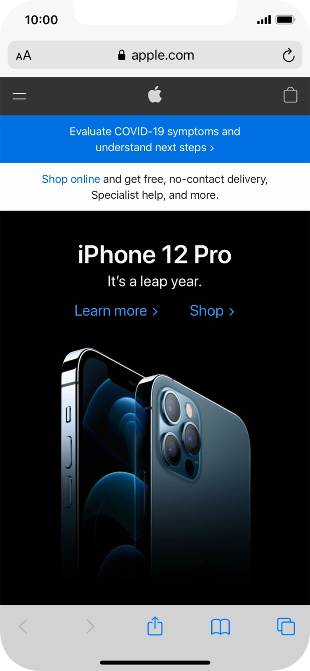Press the address bar. Press the address bar.