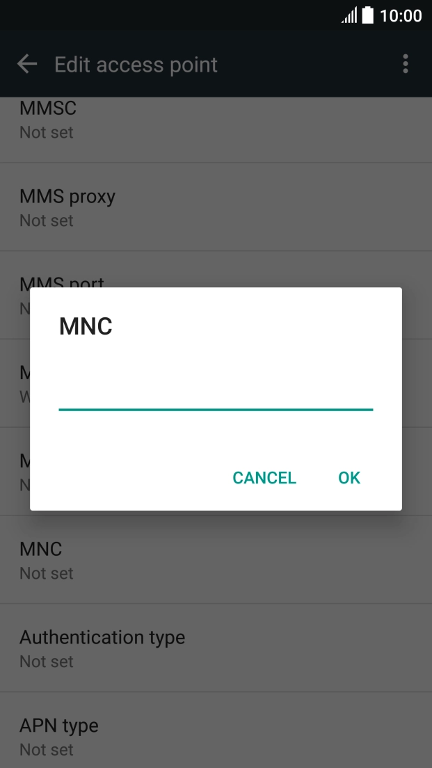 Key in 01 and press OK.