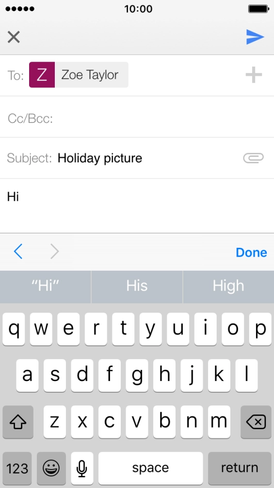 Press the send icon. Press the send icon.