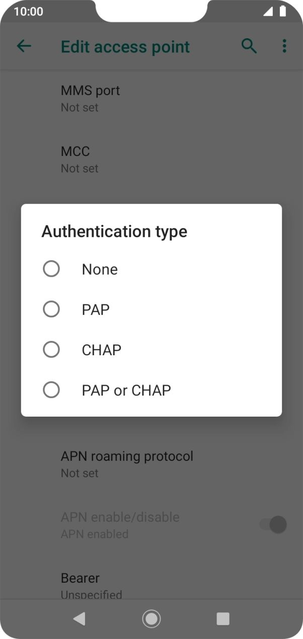 Press None.