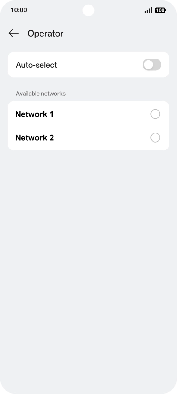 Press the required network. Press the required network.