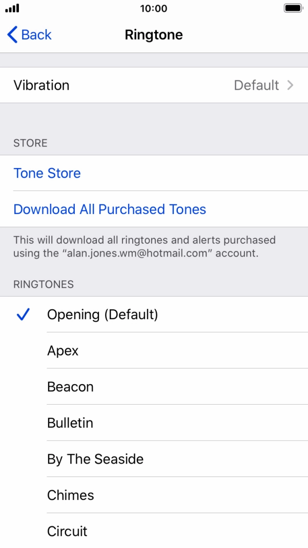 Press the different ring tones to hear them.