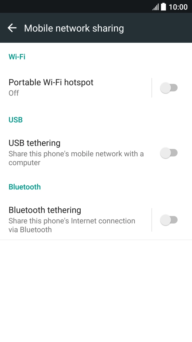 Press Portable Wi-Fi hotspot. Press Portable Wi-Fi hotspot.