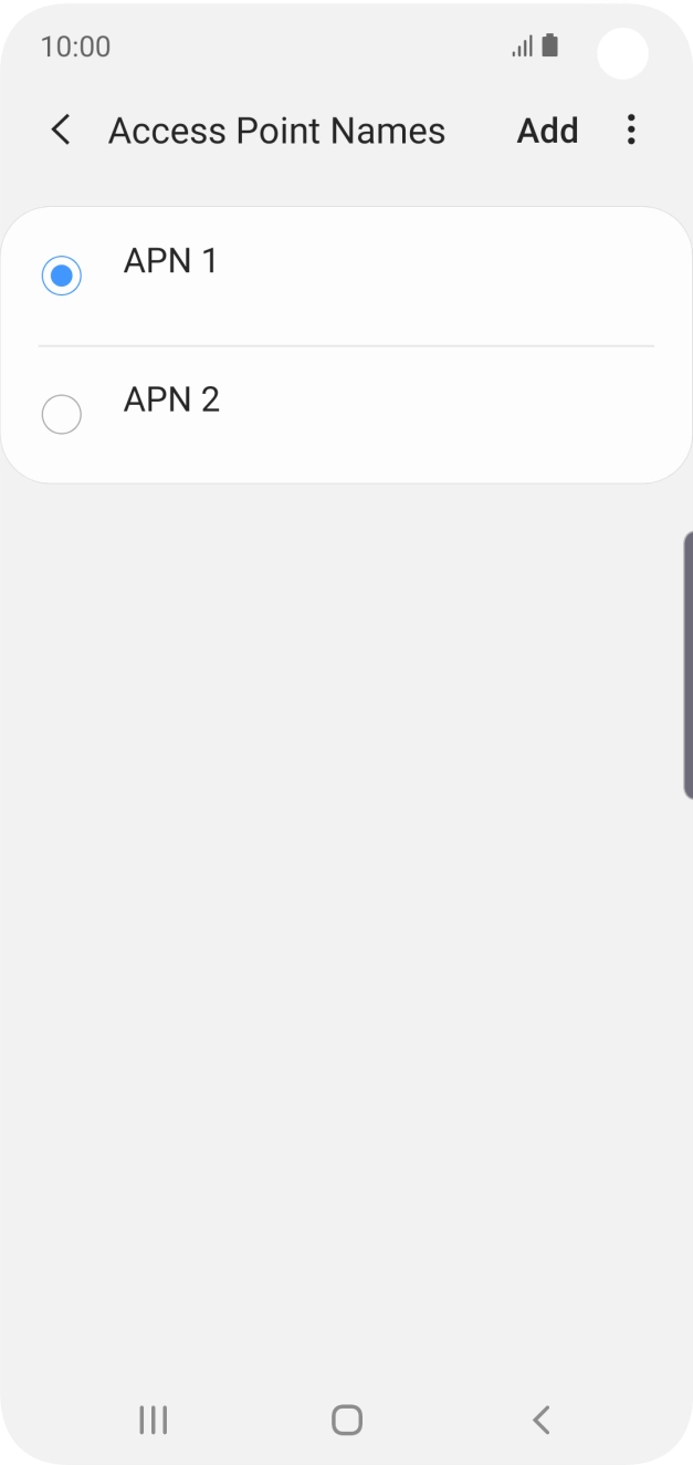 Press the field next to the data connection to activate it.